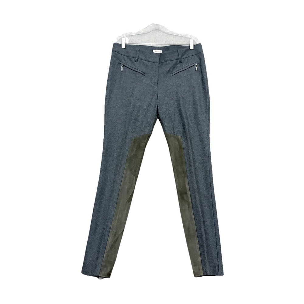 GUNEX Women's Pants Size 10 Virgin Wool Suede ITALY MADE Controllo Gray‎ Stretch